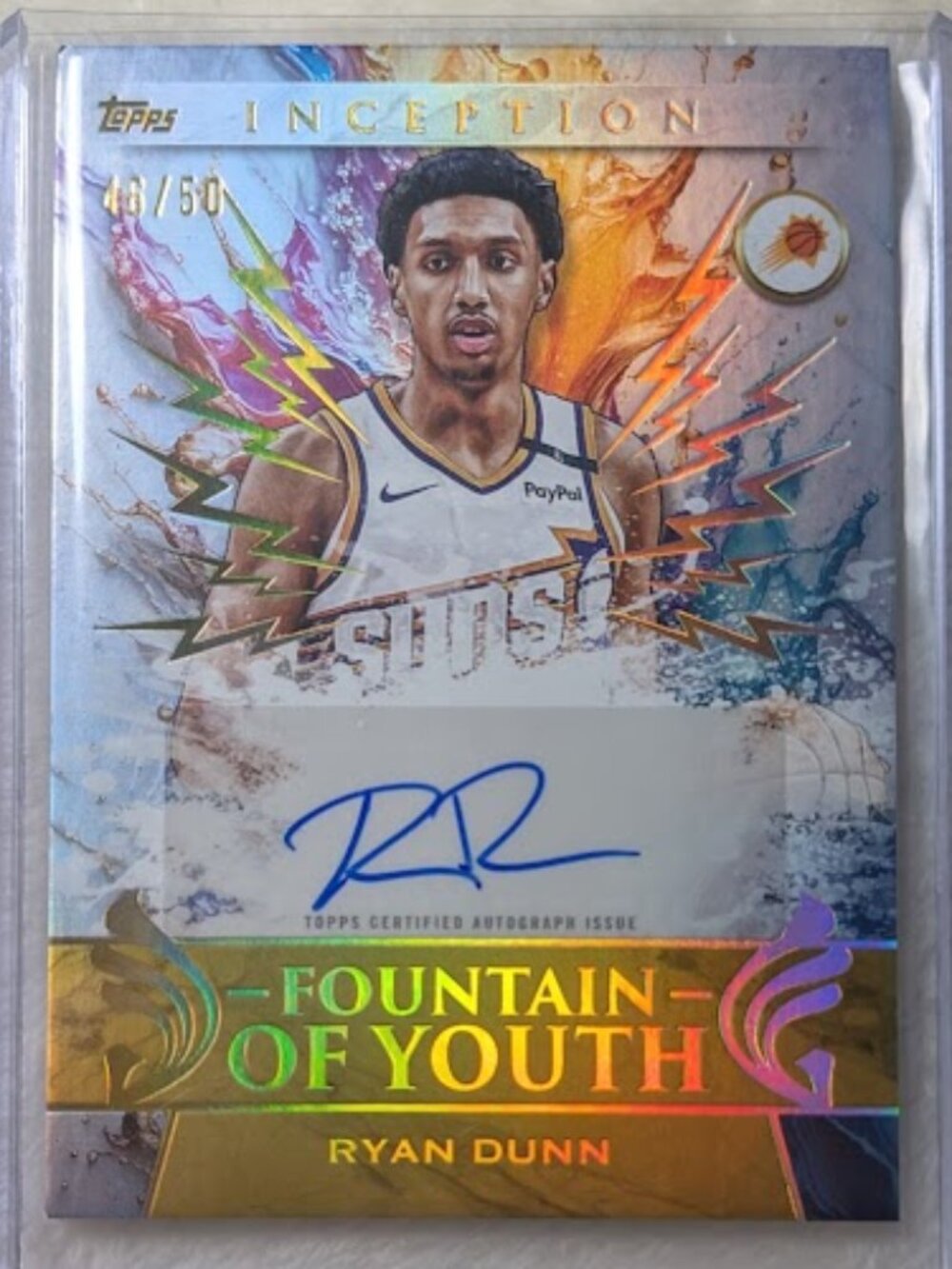 2026 Topps Inception Gold Auto RYAN DUNN #FY-RDU 46/50